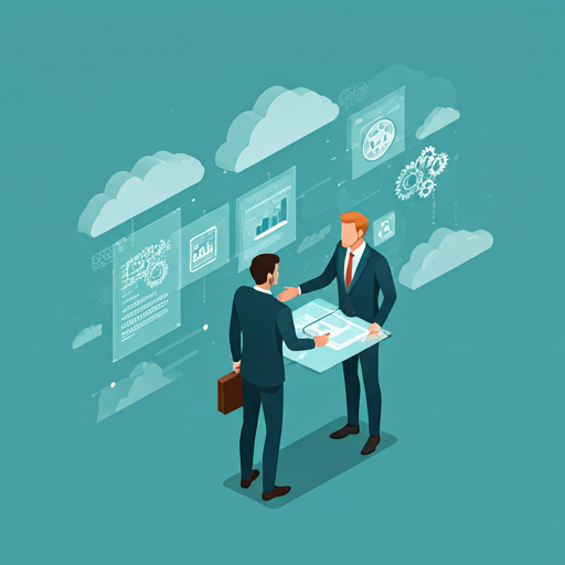 Business synergy and workflow optimization illustration